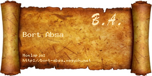 Bort Absa névjegykártya